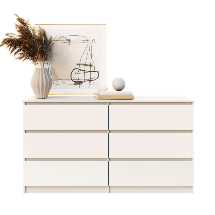 Comoda ARIA 6 sertare, 120x40x77cm, Alb [8]