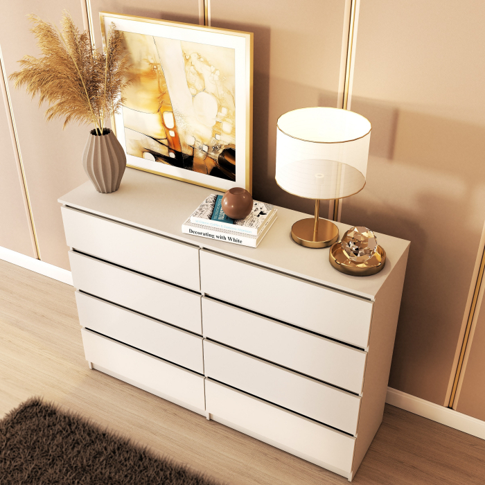 Comoda ARIA 8 sertare, 120x40x97cm, Alb [4]