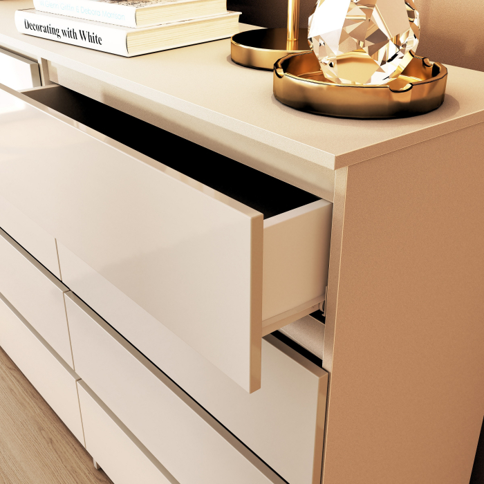 Comoda ARIA 8 sertare, 120x40x97cm, Alb [6]