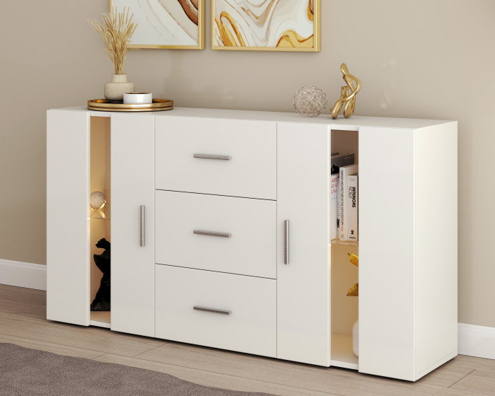 Comoda ARIA Lux, 135x32x72cm, Alb [3]