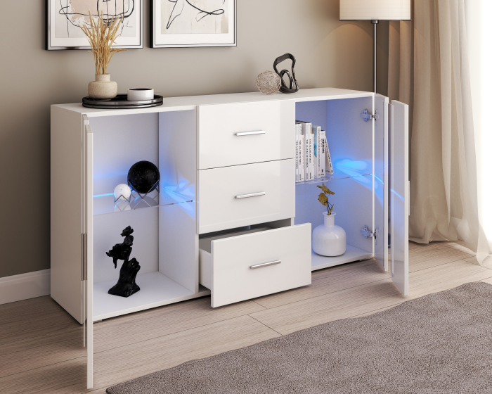 Comoda ARIA Lux, 135x32x72cm, Alb [5]