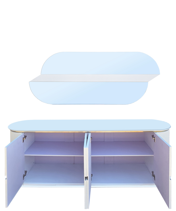 Comoda Elegance MDF Alb 180x40x80cm [2]