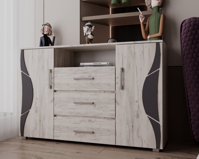 Comoda Laguna Ro, 135x40x84 cm, Stejar K001 [2]