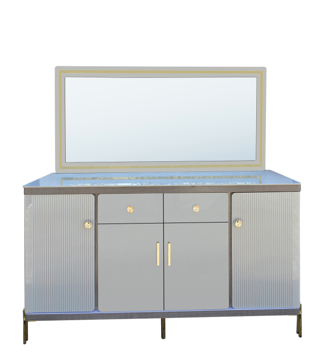 Comoda Royal MDF Gri deschis 160x40x90 cm [2]