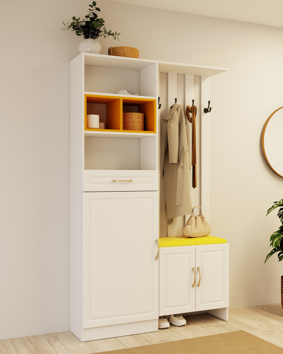 Cuier ELITE Alb/Galben 120x30x200 cm [4]