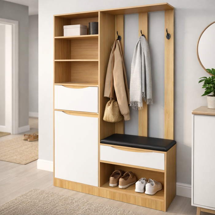 Cuier LUXOR Cires/Alb 120x30x200 cm [2]