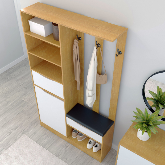 Cuier LUXOR Cires/Alb 120x30x200 cm [5]