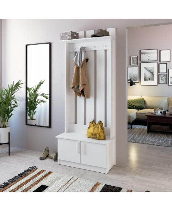 Cuier Yana, 80x37x200cm, Alb nimfa