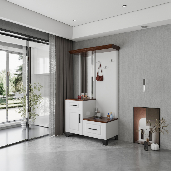 Cuier ZQD 108, 110x43x200cm, Alb [2]