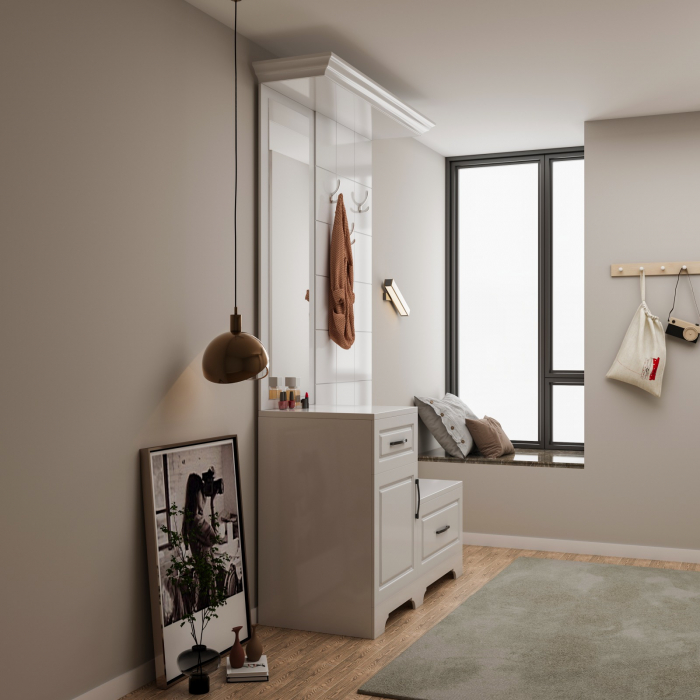 Cuier ZQD 109, 113x43x205cm, Alb [2]