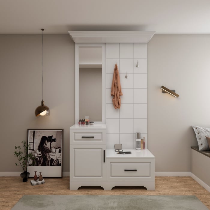 Cuier ZQD 109, 113x43x205cm, Alb [1]