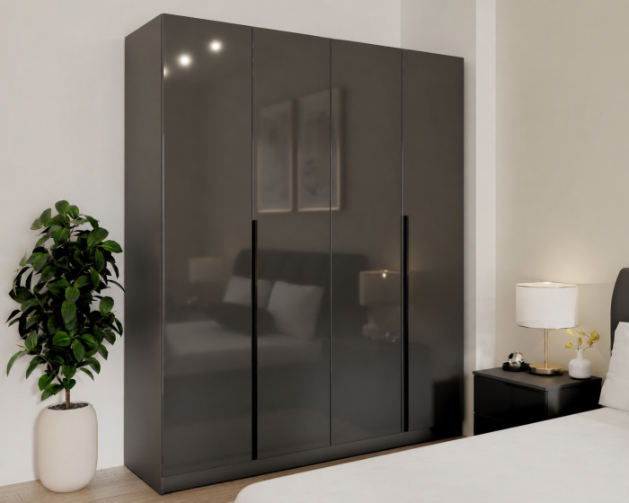 Dormitor Prestige 4U cu pat tapitat Acril Antracit [2]