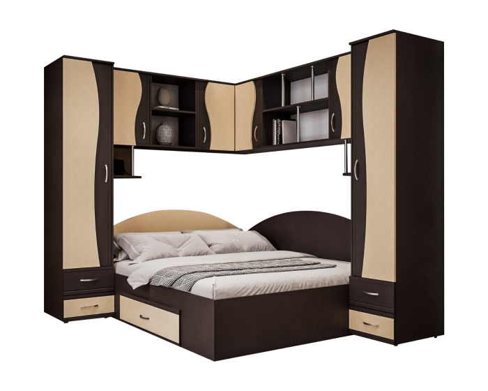 Dormitor Tineret Colt S, Wenge+Mesteacan 187x51/247x200 cm [6]