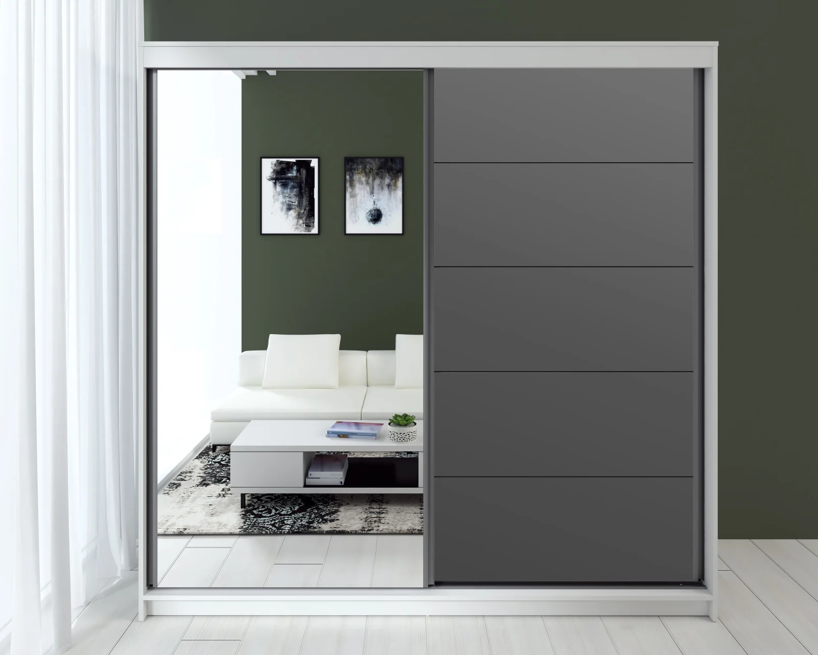 Dressing Smart, Acril Antracit, 180x60x200cm