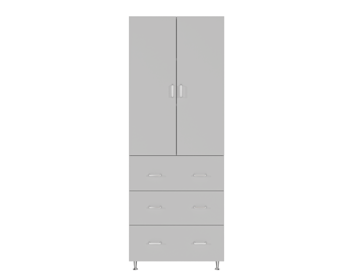 Dulap, 2U-3S, 70x35x180 cm, Alb [4]
