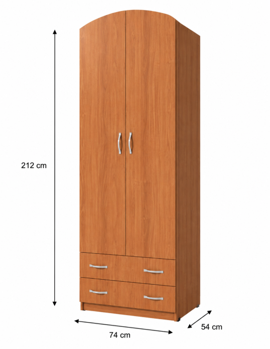 Dulap-4 2 Usi/2 Sertare RO Cires 74x54x212 cm [3]
