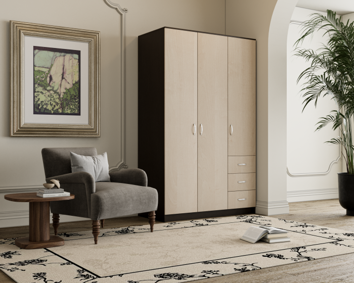 Dulap Ionut,120x50x200 cm, Wenge+Mesteacan [2]