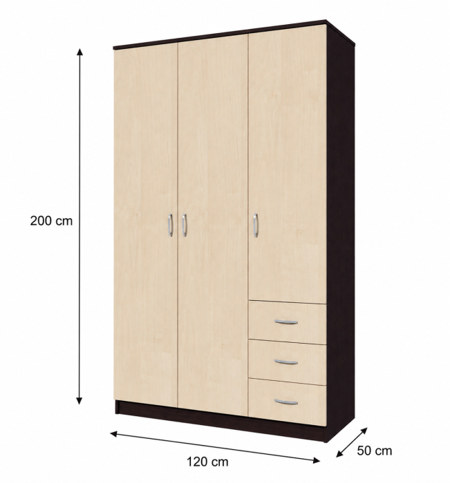 Dulap Ionut Wenge Mesteacan 120x50x200 cm [4]