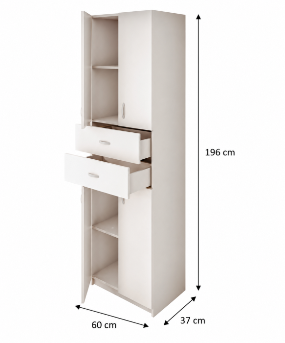 Dulap KSC-11 Ro  Alb 60x37x196 cm [5]