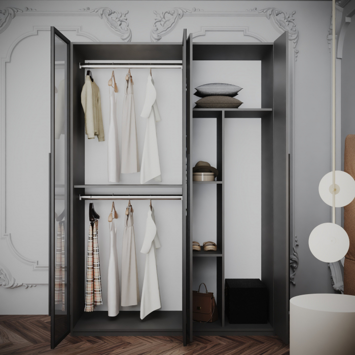 DULAP MONTREAL MDF CULOARE GRI 140x200x55 [3]