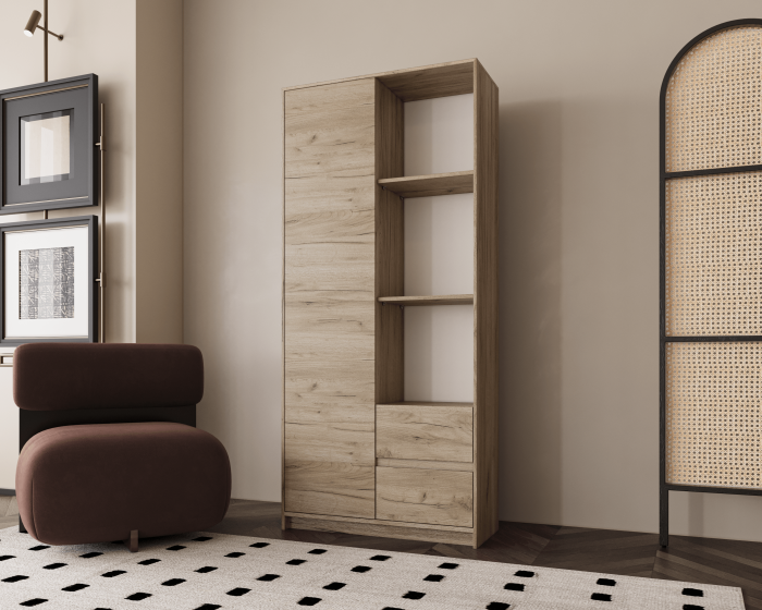 Dulap MP1 - 1U+2S, 80x33x180 cm, Stejar K002 [2]