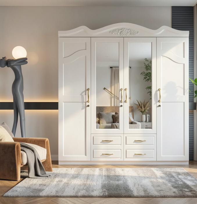 Dulap ZQW-034 MDF - 4U/4S, 200x52x215 cm, Alb [4]