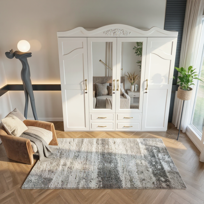 Dulap ZQW-034 MDF - 4U/4S, 200x52x215 cm, Alb [3]