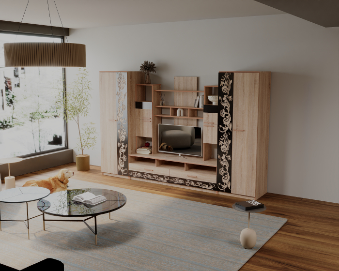 Living Baghira RO,330x52x212 cm, Sonoma+Castan [4]