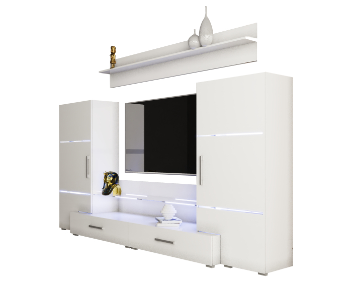 Living Domino 280x45x140 cm, MDF Alb Lucios [6]
