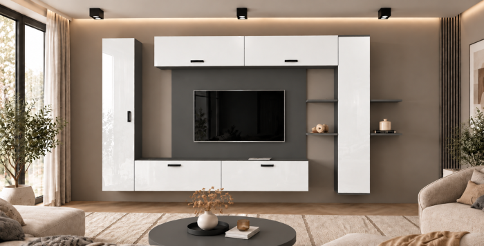Living MP1 Antracit + Acril alb, cappuccino Antracit+Alb [3]
