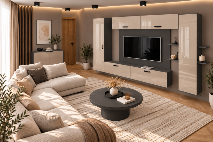 Living MP1 Antracit + Acril alb, cappuccino Antracit+Cappuccino [4]