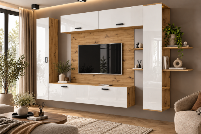 Living MP1 Artisan + Acril negru, alb, cappuccino, antracit ARTISAN+ALB [3]