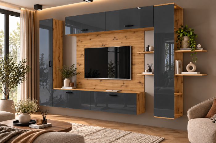 Living MP1 Artisan + Acril negru, alb, cappuccino, antracit ARTISAN+ANTRACIT [2]