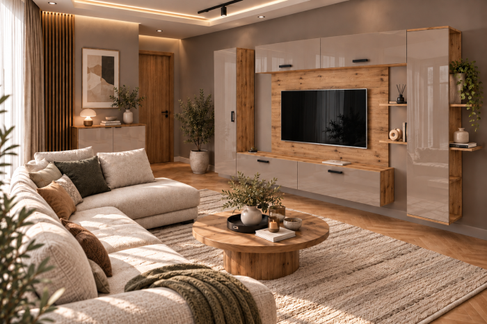 Living MP1 Artisan + Acril negru, alb, cappuccino, antracit ARTISAN+CAPPUCCINO [5]