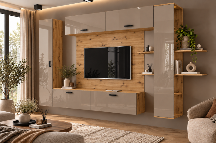 Living MP1 Artisan + Acril negru, alb, cappuccino, antracit ARTISAN+CAPPUCCINO [2]