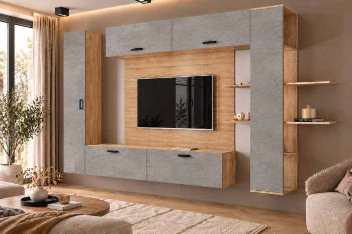 Living MP1 Sonoma + Pal alb, antracit, gri ciment Sonoma+Gri ciment [3]
