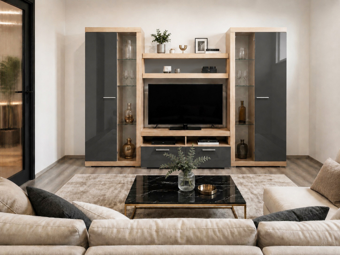 Living Sonata Sonoma Gri Antracit 280x43x197 cm [2]