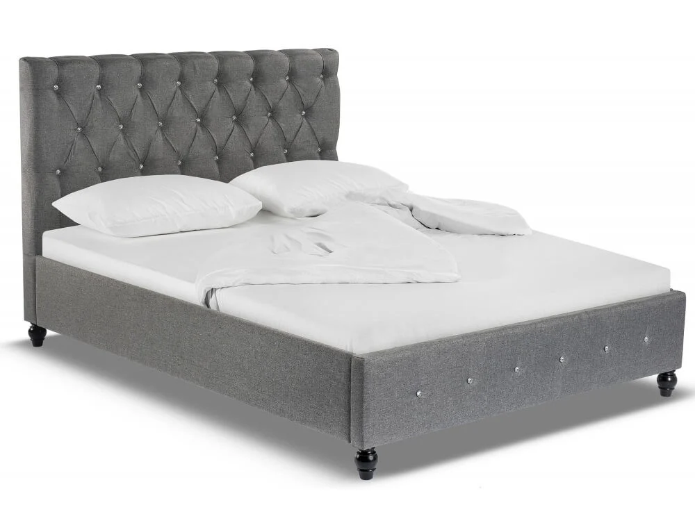 Pat tapitat Miami 140x200cm, suport saltea inclus, culoare Gri [2]