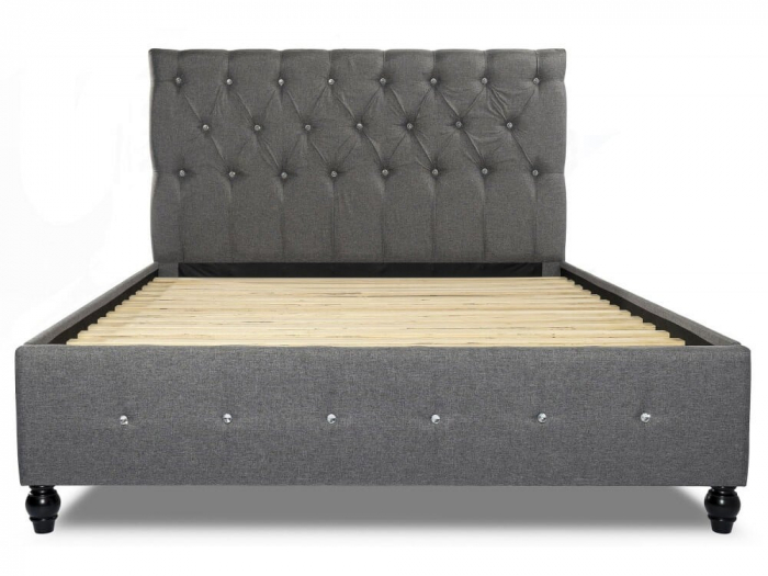 Pat tapitat Miami 140x200cm, suport saltea inclus, culoare Gri [3]