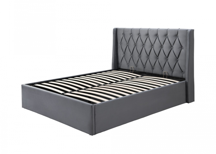 Pat tapitat Prestige 1 180x200 spatiu de depozitare culoare Gri [3]
