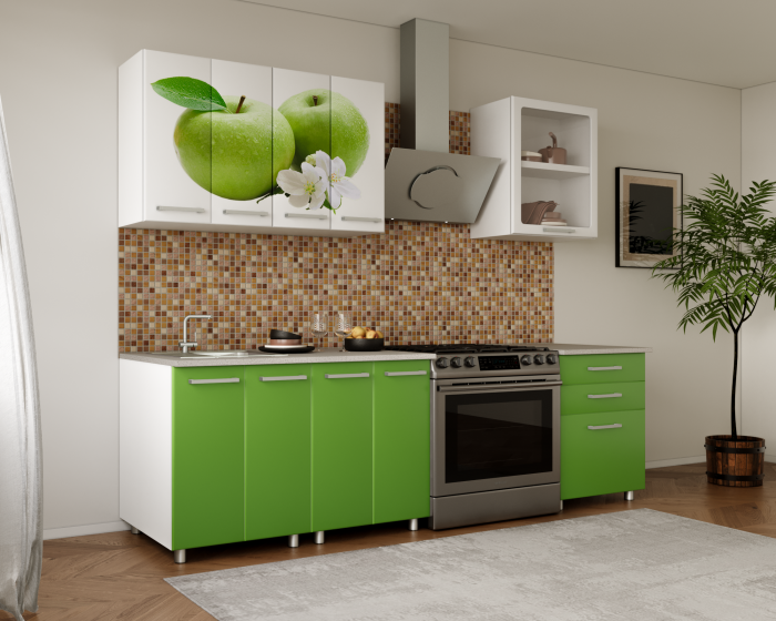Set Bucatarie Famp Mar Alb/Verde 180x60x200 cm [3]