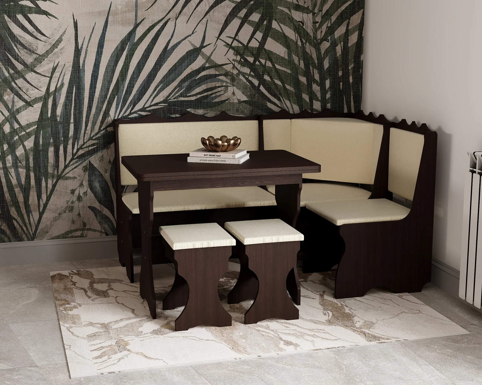 Set bucatarie Siria cu masa extensibila si 2 tabureti Wenge [2]