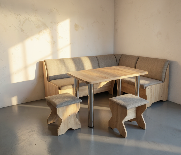 Set Coltar Bucatarie Tunis Cu Masa Si 2 Tabureti Wenge [4]