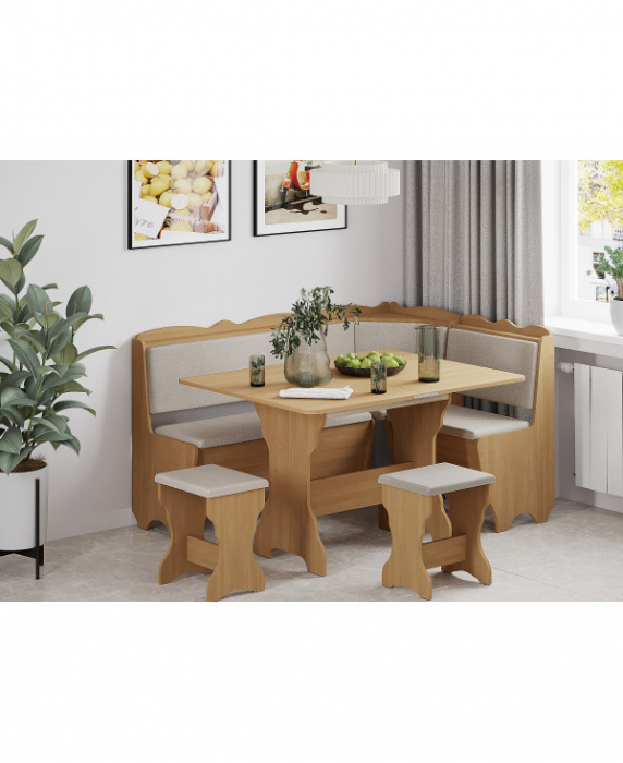 Set coltar Rodos + Masa extensibila si 2 tabureti, Cires Balaton