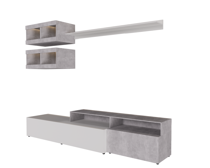 Set Living Light Alb Lucios 210x45x170 cm [12]