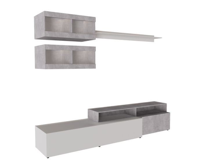 Set Living Light Alb Lucios 210x45x170 cm [10]
