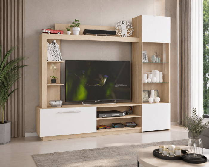 Set Living Trento Sonoma Alb 204x35x177 cm [3]