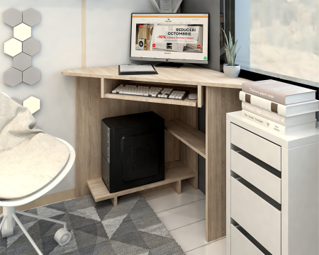 MOBILIER BIROU - Birou pe Colt SU15 Ro Sonoma