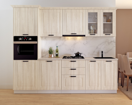 Bucatarii - Mobilă Bucătărie Athena MDF Lemn Alb 266x223x60 cm