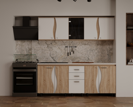 MOBILIER BUCATARIE - Bucatarie CIP3S - C1 Sonoma + Alb